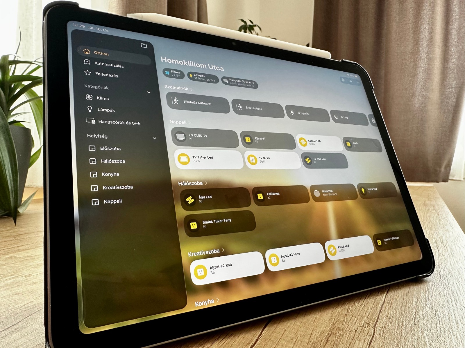 Apple Home vezérlés iPaden